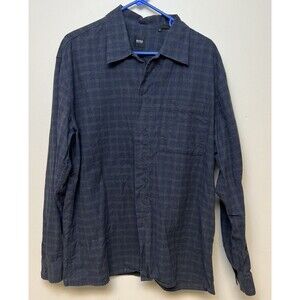 Boss Hugo Boss Shirt Mens Size XLLong Sleeve Button Up Blue Green-Tan Plaid